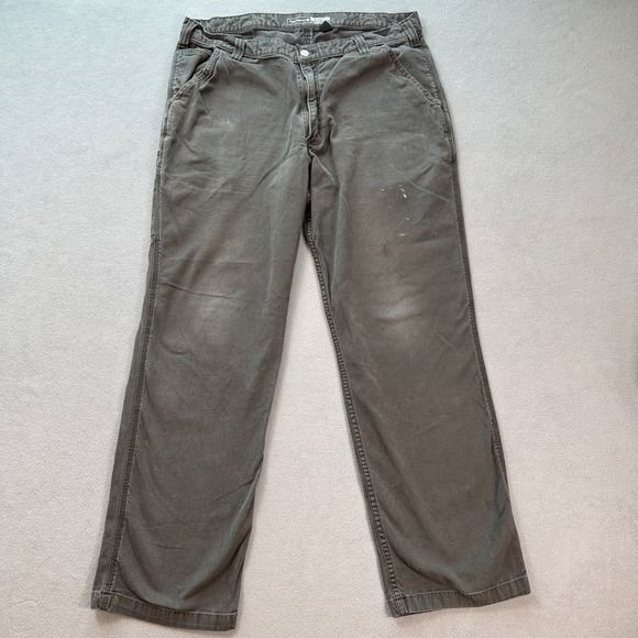 Carhartt Rugged Flex Relaxed Fit Canvas Work Pants Mens 38x32 Cargo Grey BN2291M